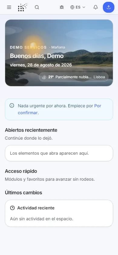 CLENFA en móvil — panel en pantalla estrecha