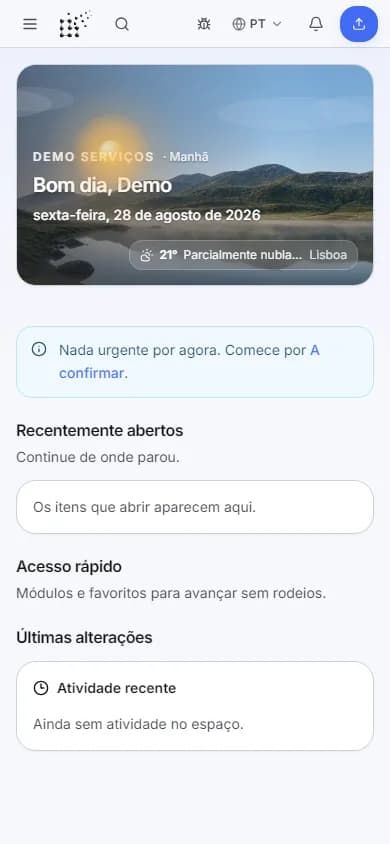 CLENFA no telemóvel — painel em ecrã estreito